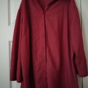 Krazy kat 2X red check button shirt